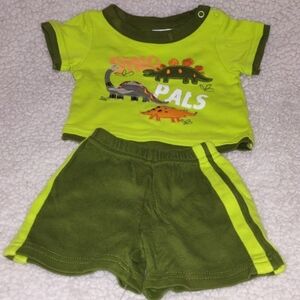 Baby Gear Dino Pals Green Baby Boy Outfit Size 0-3M